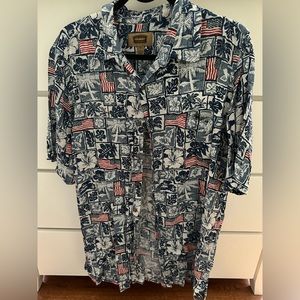 Patriotic Short Sleeve Button Down